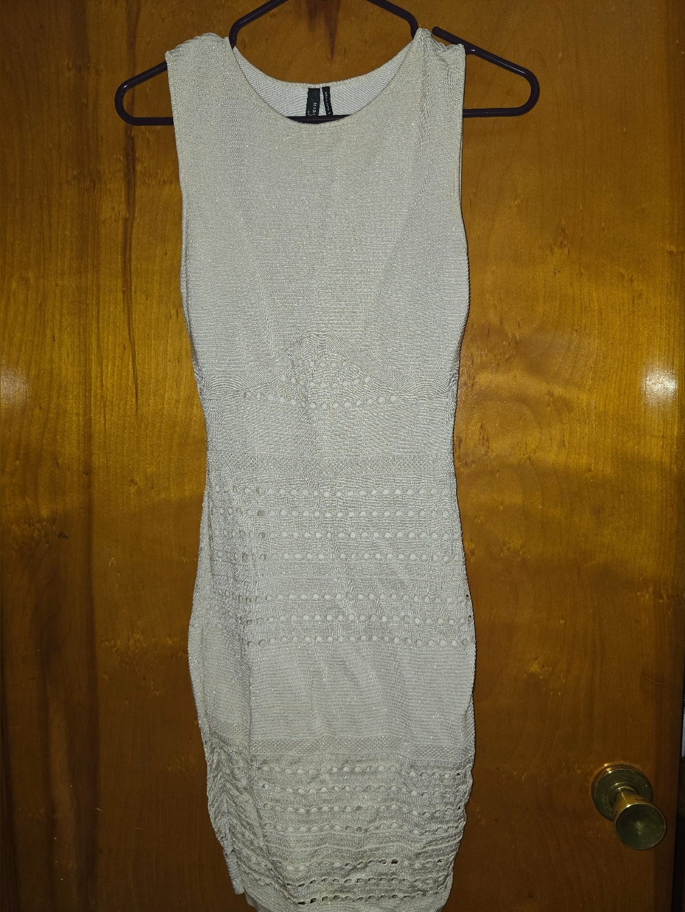 Marciano By Guess Sleeveless Cream Knit Mini Dress